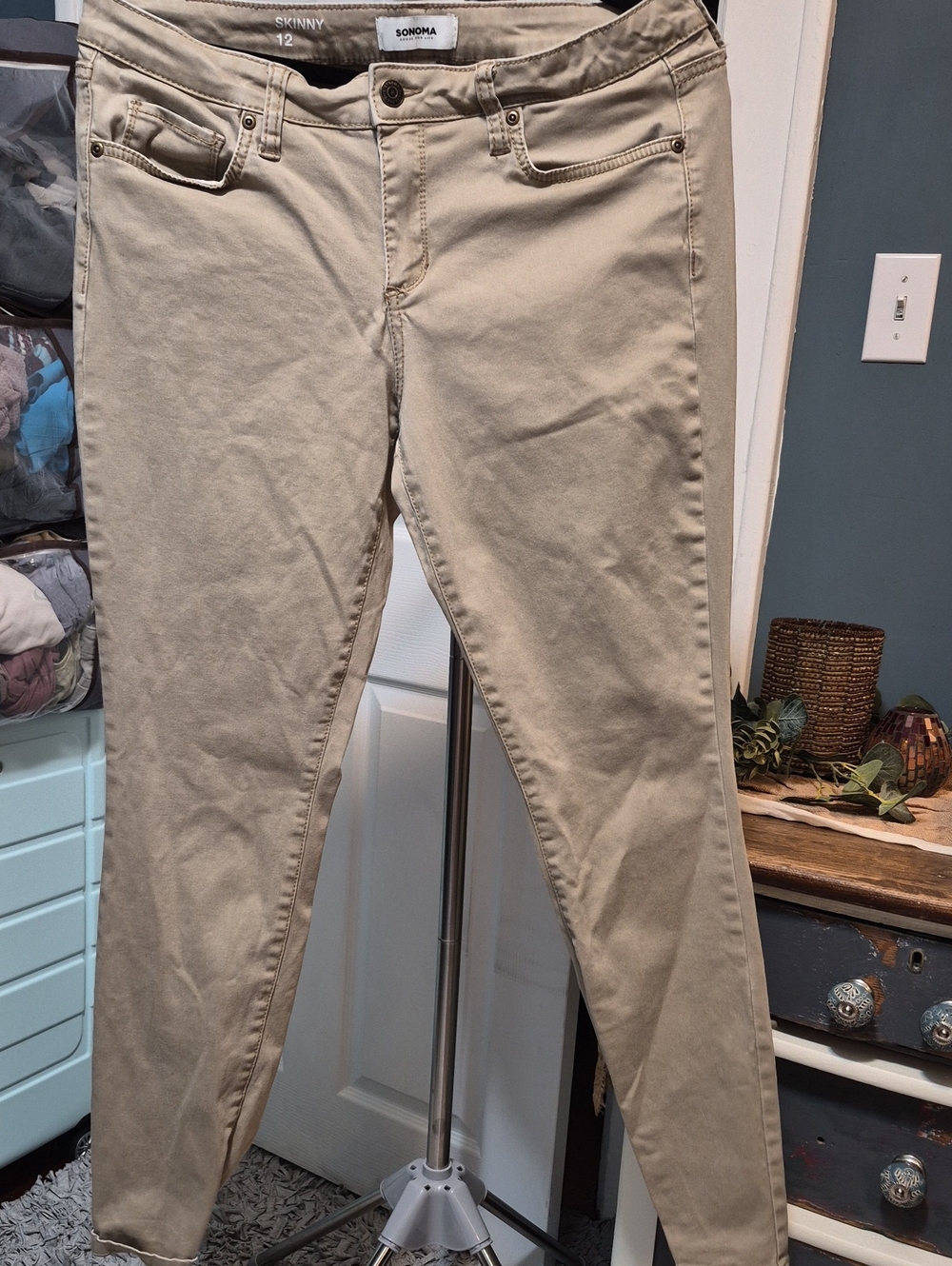 Sonoma Skinny Jeans in Light Taupe Sz 12